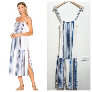 Lemlem Striped Candace Midi Sun Dress Size S Sleeveless Square Neck Pullover